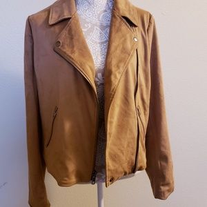 Suede moto jacket.